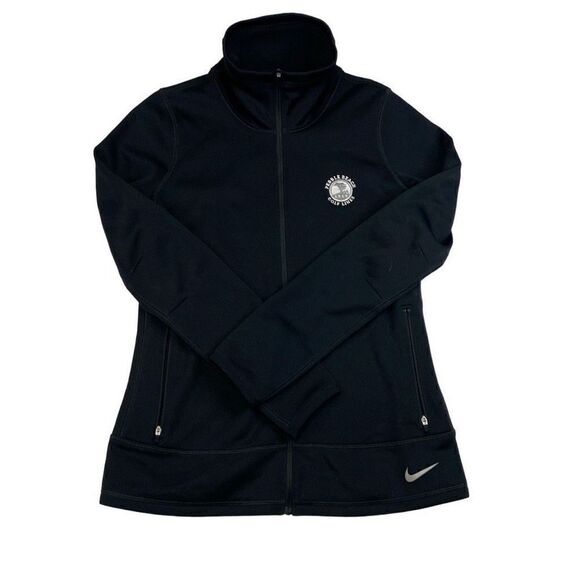 Nike Golf Jacket Pebble Beach Therma-Fit Zip Front Black High Neck Medium - Picture 6 of 9